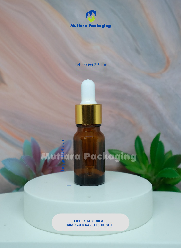 PIPET 10ML COKLAT RING GOLD KARET PUTIH SET