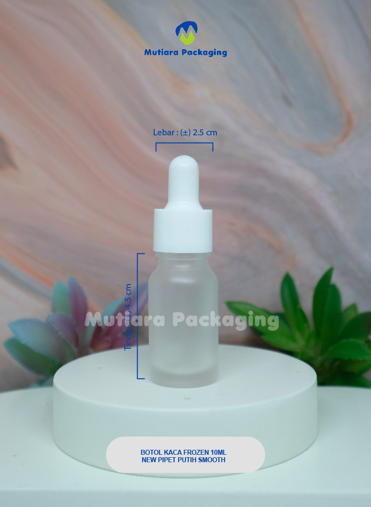BOTOL KACA FROZEN 10ML NEW PIPET PUTIH SMOOTH