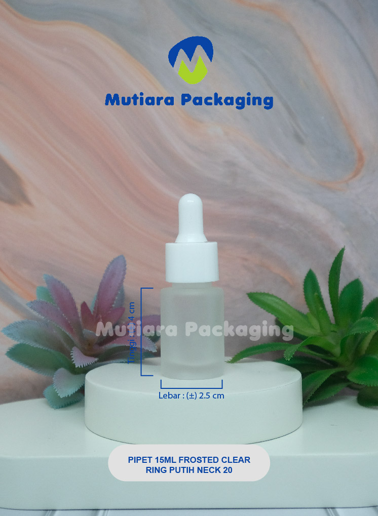 PIPET 15ML FROSTED CLEAR RING PUTIH NECK 20