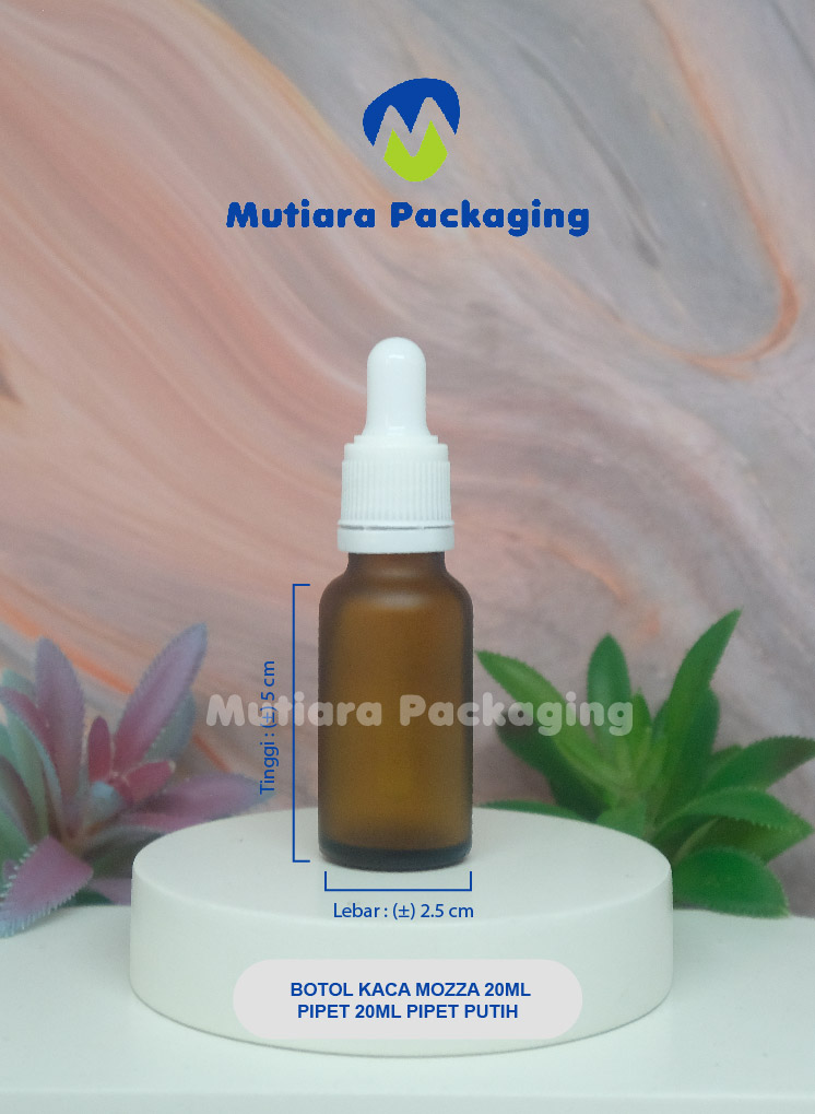 BOTOL KACA MOZZA 20ML (NEW)  PIPET PUTIH 20ML NEW SEGEL