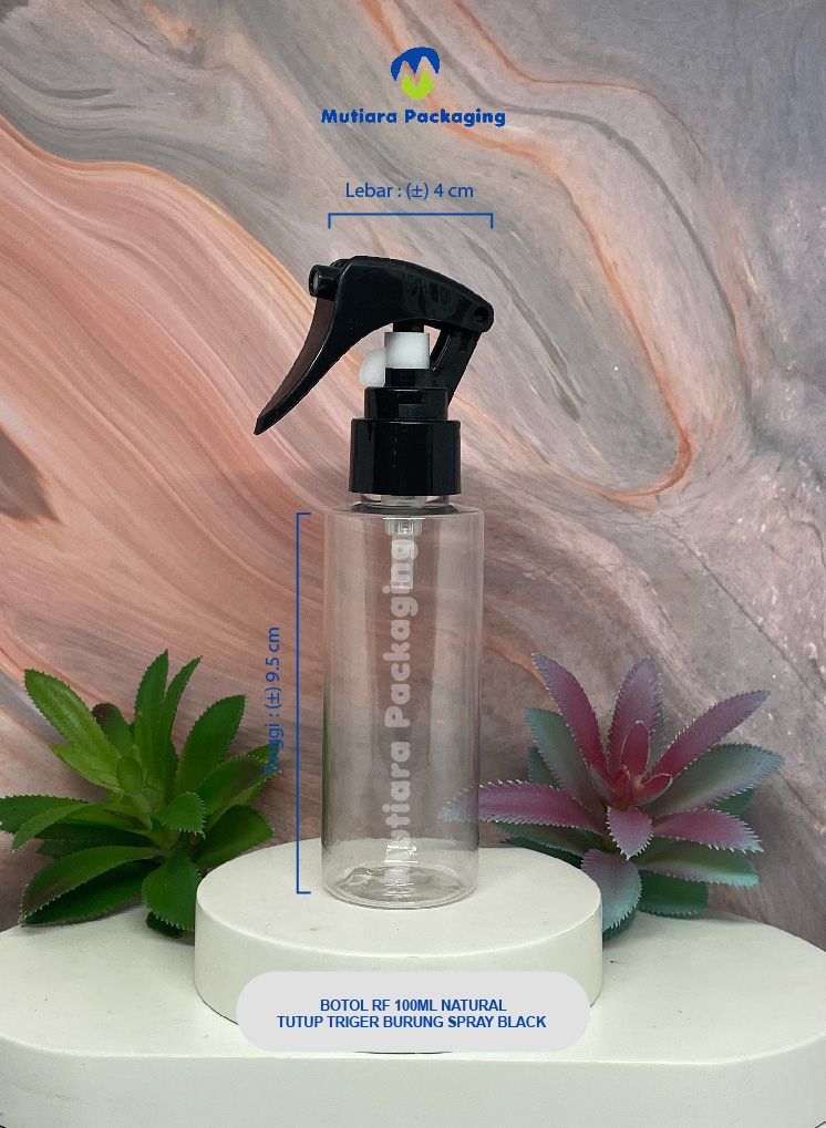BOTOL RF 100ML NATURAL TRIGER BURUNG SPRAY BLACK