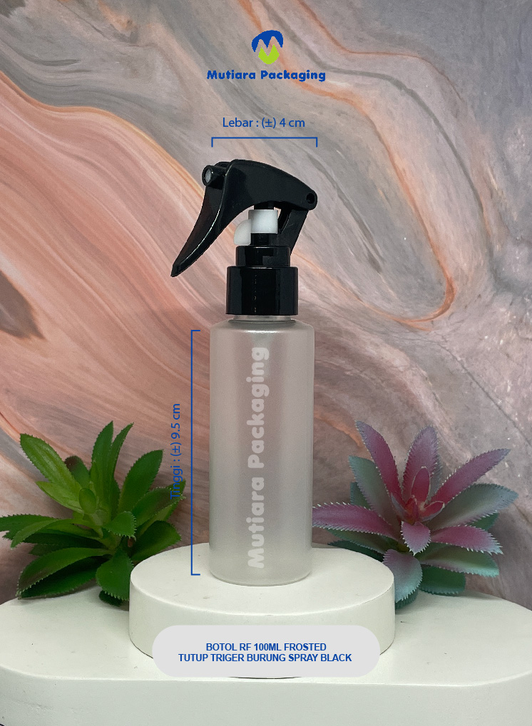 BOTOL RF 100ML FROSTED TRIGER BURUNG SPRAY BLACK