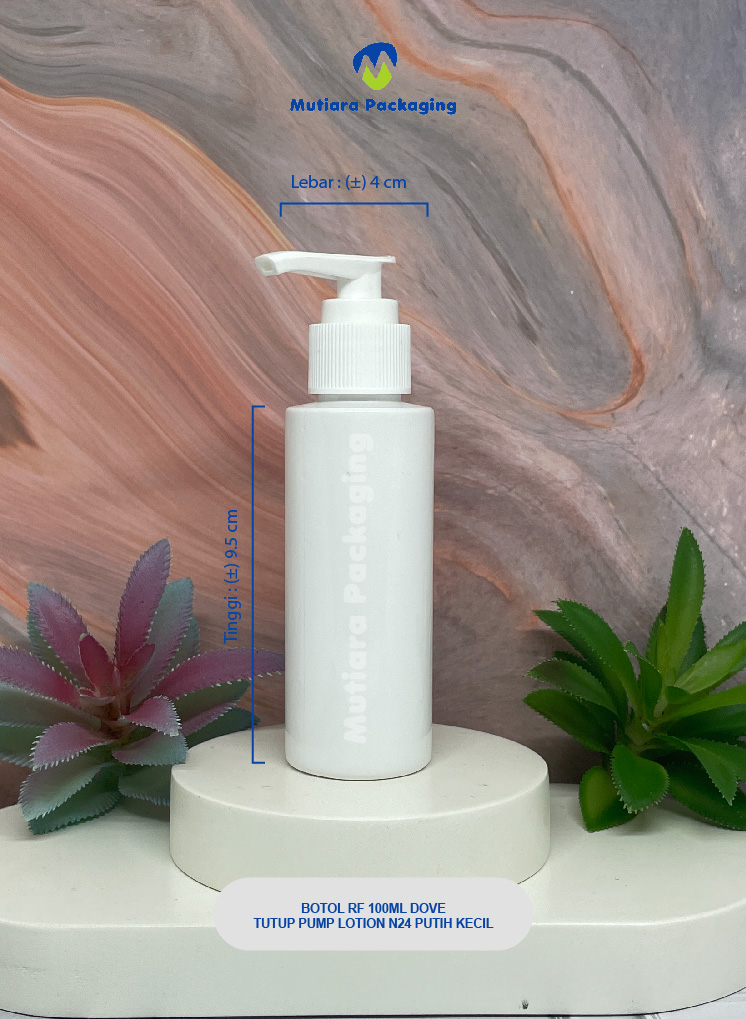 BOTOL RF 100ML DOVE TUTUP PUMP LOTION PUTIH (KECIL)