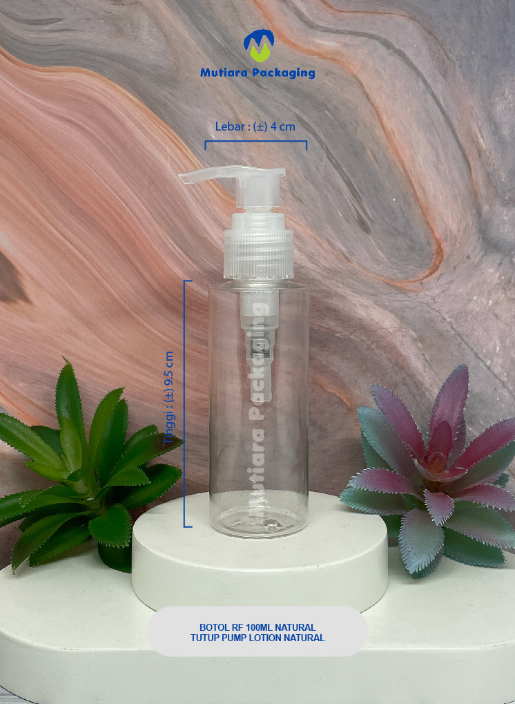 BOTOL RF 100ML NATURAL TUTUP PUMP NATURAL
