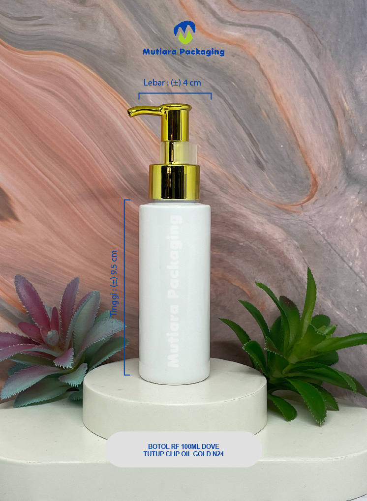 BOTOL RF 100ML DOVE TUTUP PUMP CLIP OIL N24 GOLD