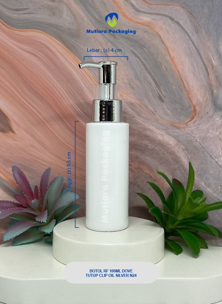 BOTOL RF 100ML DOVE TUTUP PUMP CLIP OIL N24 SILVER