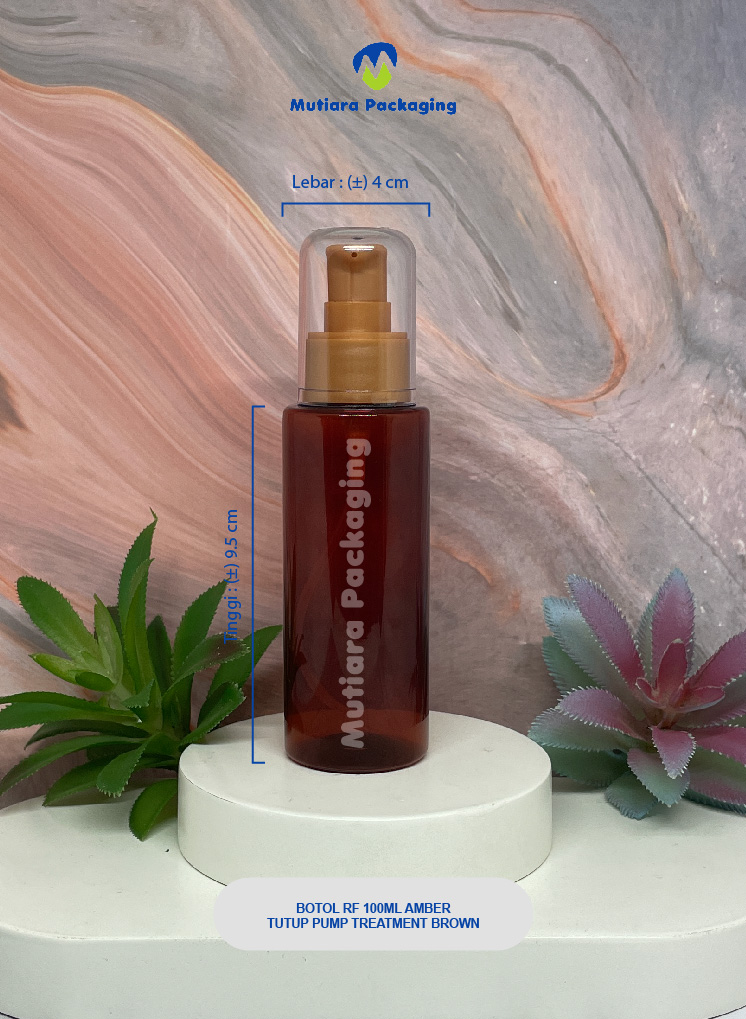 BOTOL RF 100ML AMBER TUTUP PUMP  N24 TREATMENT BROWN