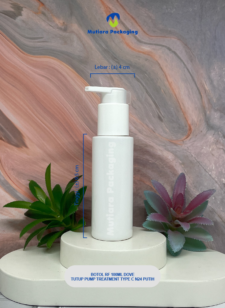 BOTOL RF 100ML DOVE TUTUP PUMP N24 TREATMENT TYPE C N24 PUTIH