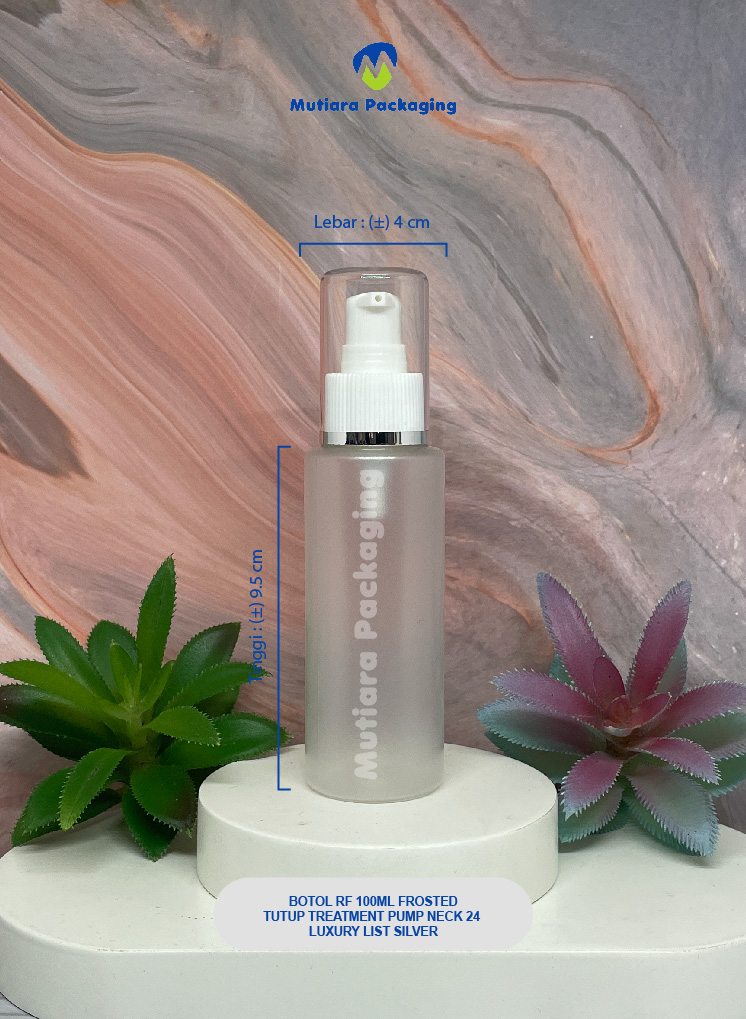 BOTOL RF 100ML FROSTED  TREATMENT PUMP NECK 24 LUXURY LIST SILVER