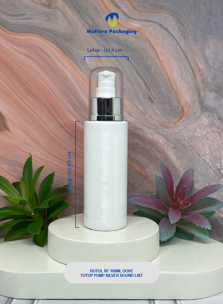 BOTOL RF 100ML DOVE TUTUP PUMP  SILVER ROUND LIST