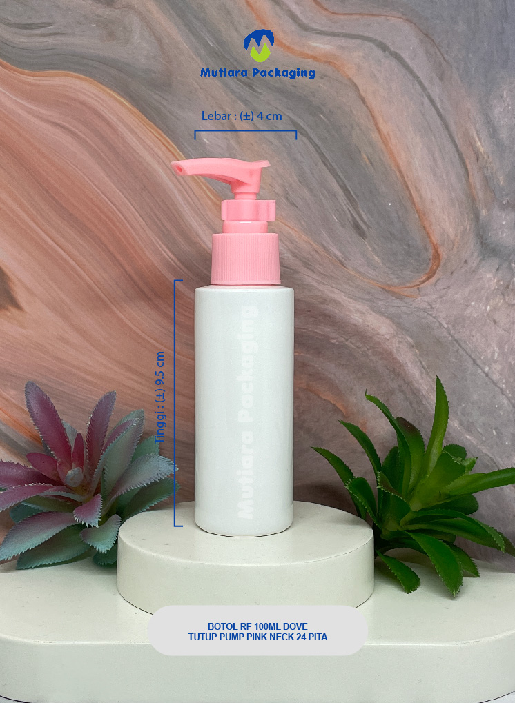 BOTOL RF 100ML DOVE TUTUP PUMP   PINK NECK 24 PITA