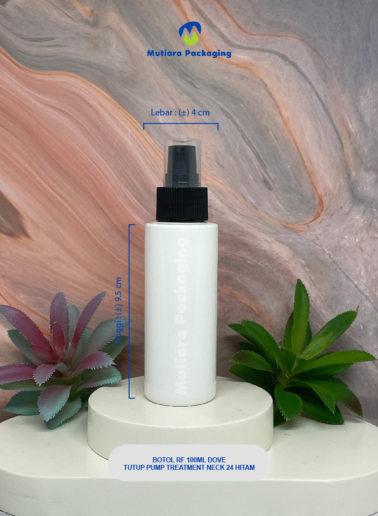 BOTOL RF 100ML DOVE TUTUP PUMP  TREATMENT NECK 24 HITAM