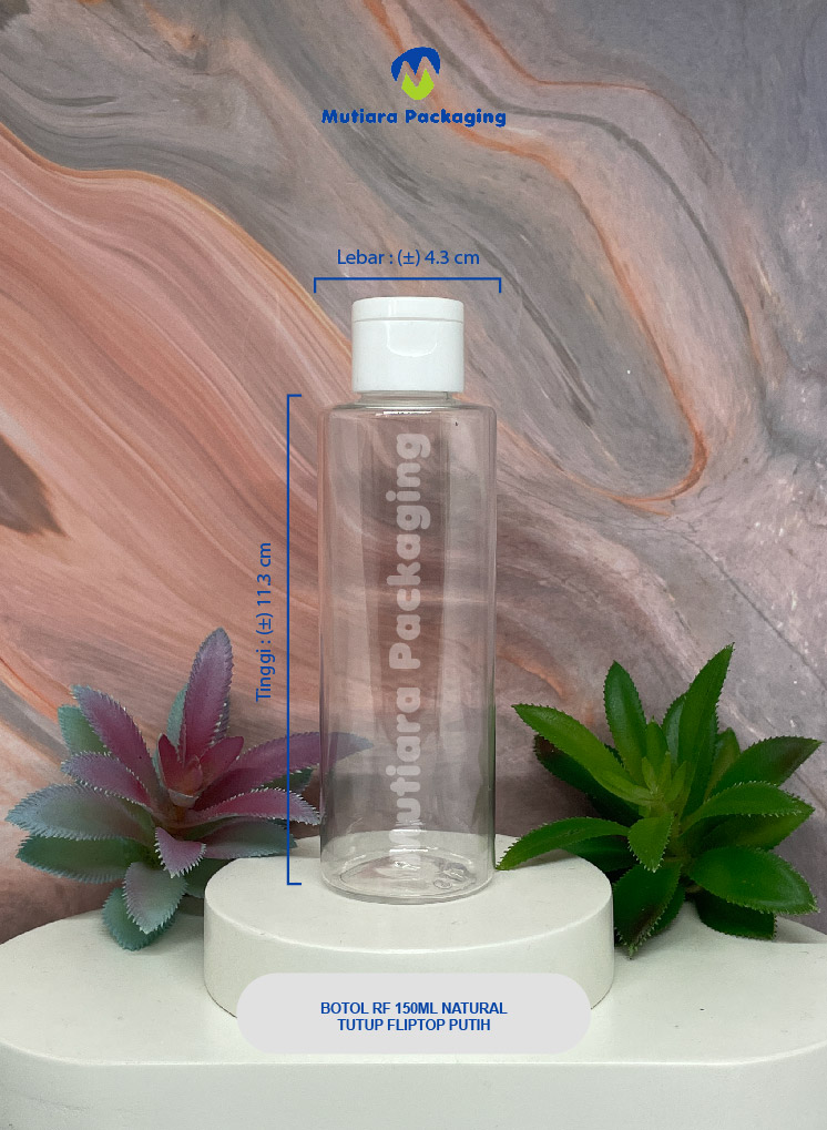 BOTOL RF 150ML NATURAL  TUTUP FLIPTOP PUTIH