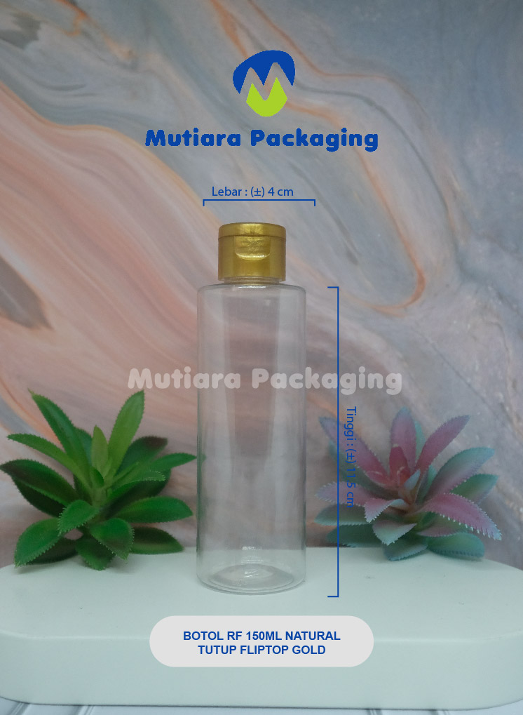 BOTOL RF 150ML NATURAL  TUTUP FLIPTOP GOLD