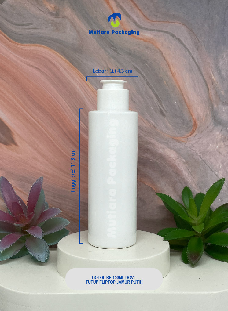 BOTOL RF 150ML  DOVE TUTUP FLIPTOP JAMUR PUTIH