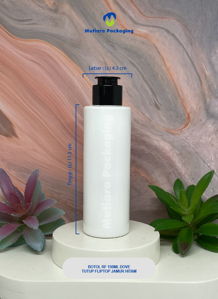 BOTOL RF 150ML  DOVE TUTUP FLIPTOP JAMUR  HITAM