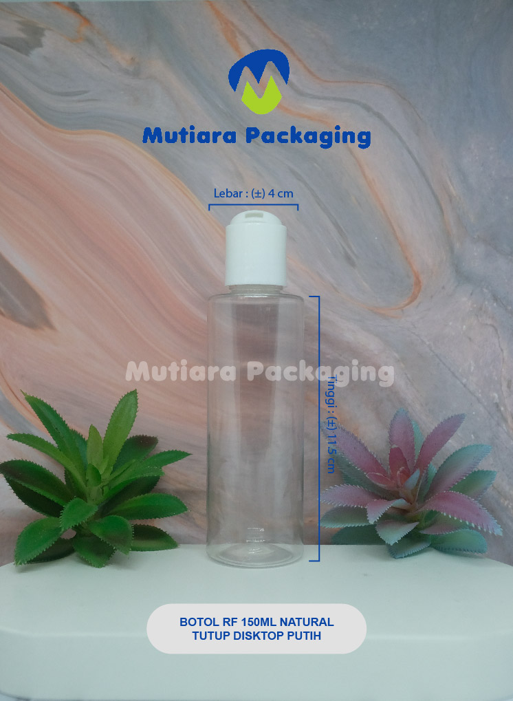 BOTOL RF 150ML NATURAL  TUTUP DISKTOP PUTIH