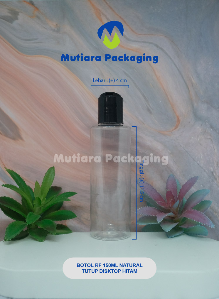 BOTOL RF 150ML NATURAL  TUTUP DISKTOP HITAM