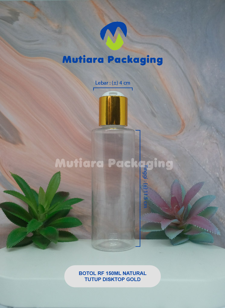 BOTOL RF 150ML NATURAL  TUTUP DISKTOP GOLD