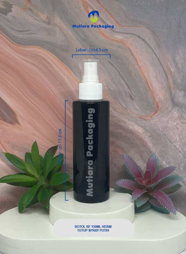 BOTOL RF 150ML  HITAM TUTUP  SPRAY BESAR PUTIH