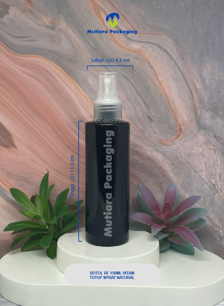 BOTOL RF 150ML  HITAM TUTUP  SPRAY BESAR NATURAL