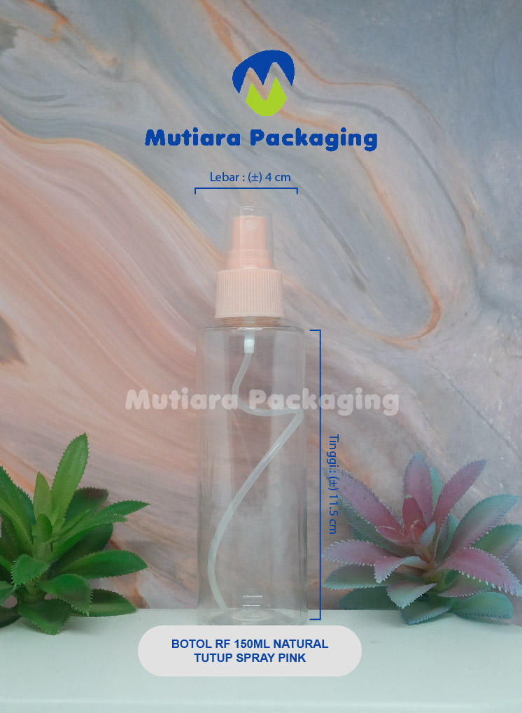 BOTOL RF 150ML NATURAL  TUTUP SPRAY PINK