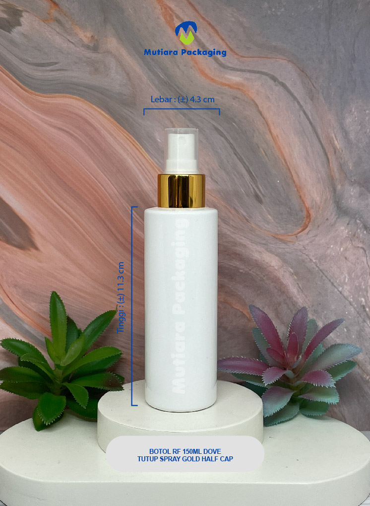BOTOL RF 150ML  DOVE TUTUP  SPRAY GOLD HALF CAP