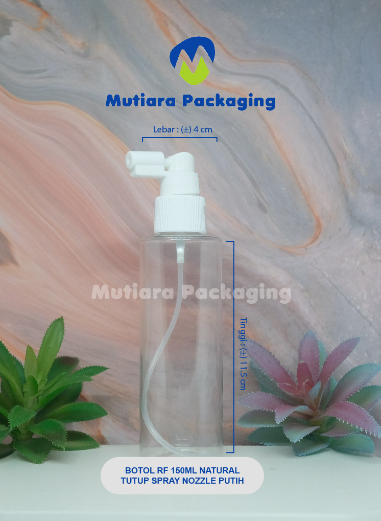 BOTOL RF 150ML NATURAL  TUTUP SPRAY  NOZZLE PUTIH