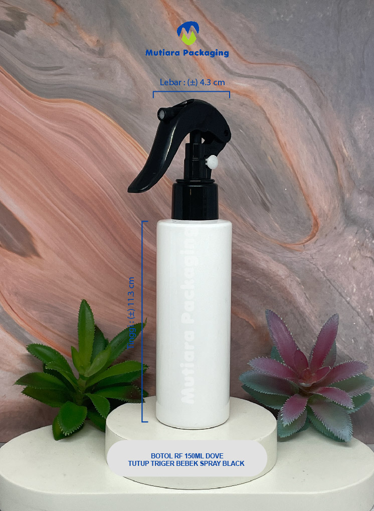 BOTOL RF 150ML  DOVE TUTUP  TRIGER BEBEK SPRAY BLACK
