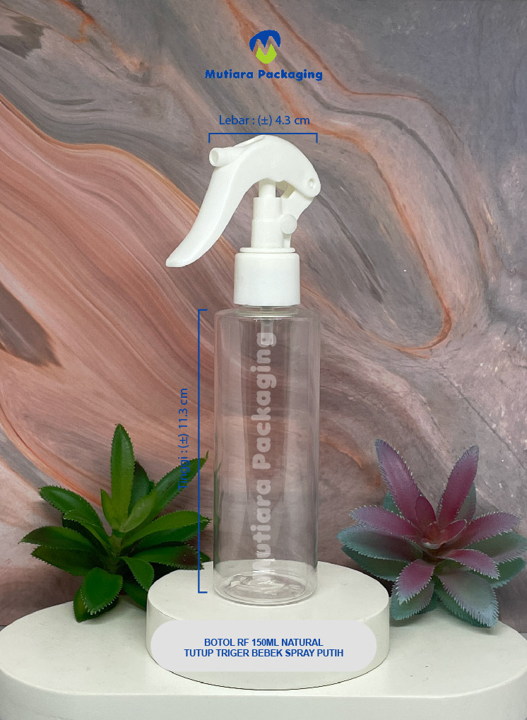 BOTOL RF 150ML NATURAL  TUTUP  TRIGER BEBEK SPRAY PUTIH