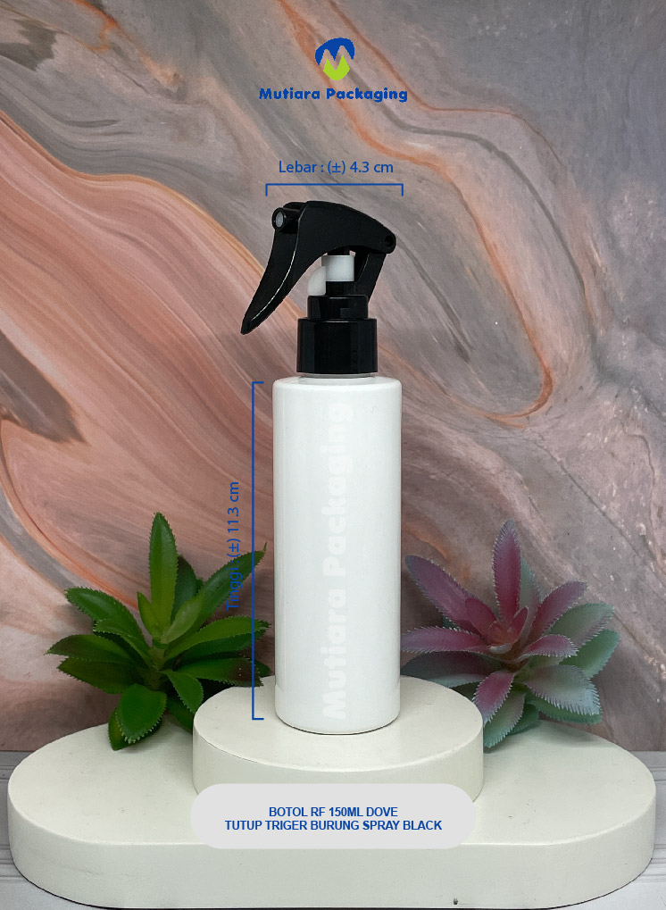 BOTOL RF 150ML  DOVE TUTUP  TRIGER BURUNG SPRAY BLACK