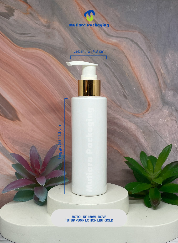 BOTOL RF 150ML  DOVE TUTUP PUMP LOTION LIST GOLD