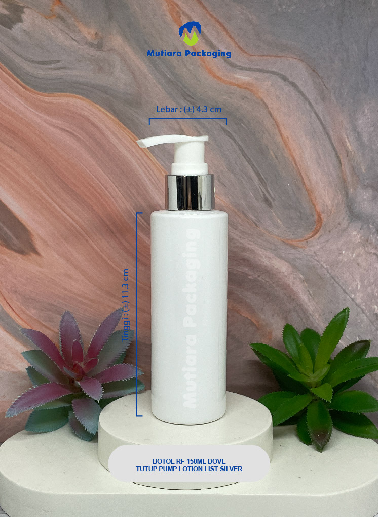 BOTOL RF 150ML  DOVE TUTUP PUMP LOTION LIST SILVER