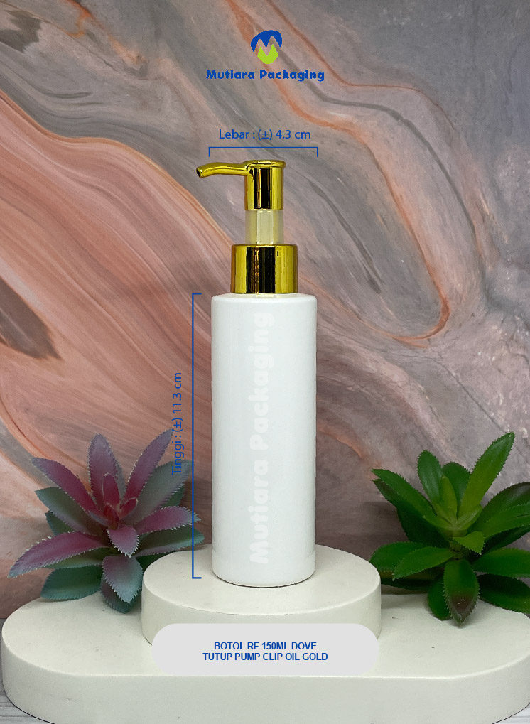BOTOL RF 150ML  DOVE TUTUP PUMP CLIP OIL N24 GOLD