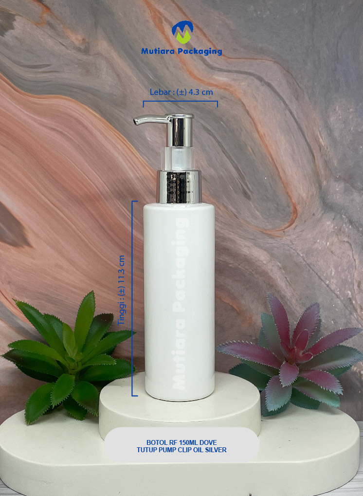 BOTOL RF 150ML  DOVE TUTUP PUMP CLIP OIL N24 SILVER