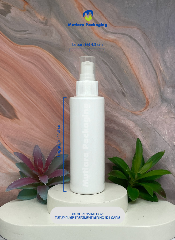 BOTOL RF 150ML  DOVE TUTUP PUMP TREATMENT MIRING N24 GARIS