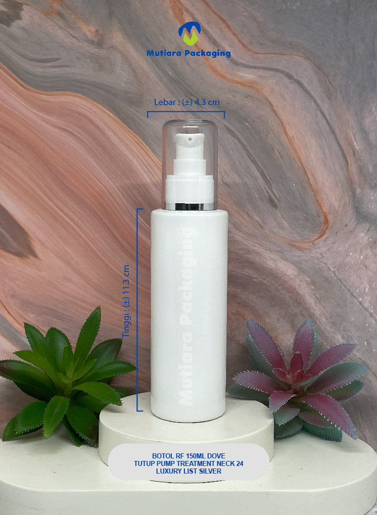BOTOL RF 150ML  DOVE TUTUP PUMP TREATMENT PUMP NECK 24 LUXURY LIST SILVER
