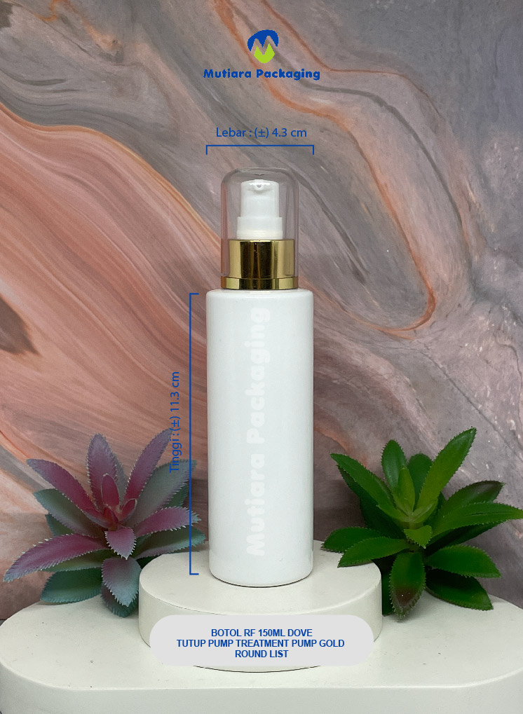 BOTOL RF 150ML  DOVE TUTUP PUMP GOLD ROUND LIST