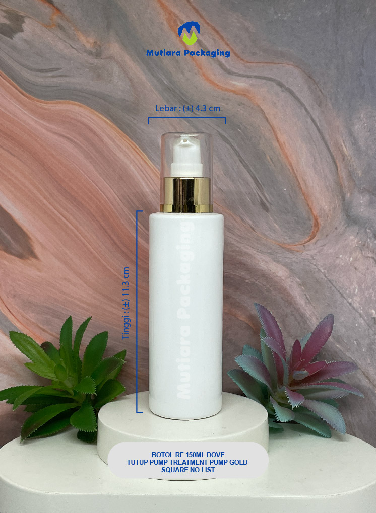 BOTOL RF 150ML  DOVE TUTUP PUMP GOLD SQUARE NOLIST