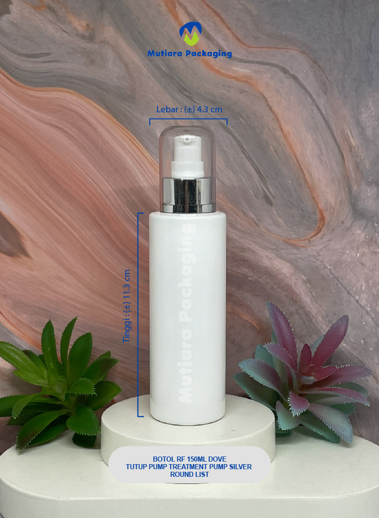 BOTOL RF 150ML  DOVE TUTUP PUMP SILVER ROUND LIST