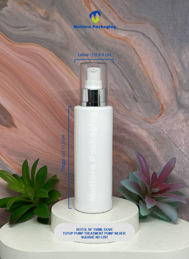 BOTOL RF 150ML  DOVE TUTUP PUMP SILVER SQUARE NOLIST