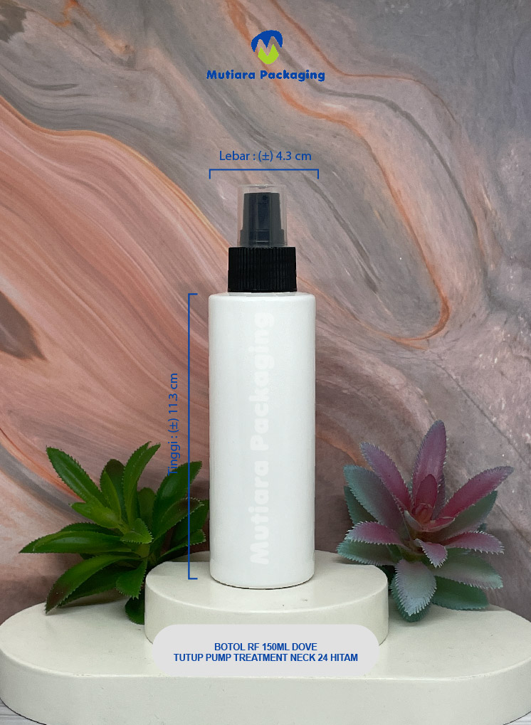 BOTOL RF 150ML  DOVE TUTUP PUMP TREATMENT NECK 24 HITAM
