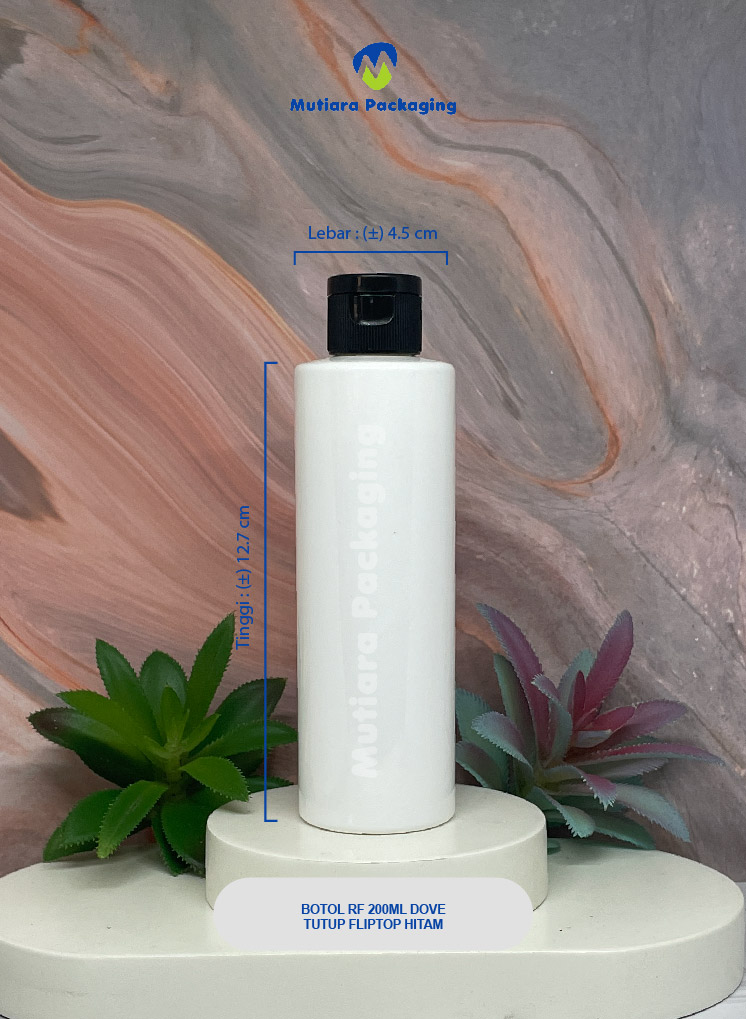 BOTOL RF 200ML  DOVE TUTUP FLIPTOP HITAM