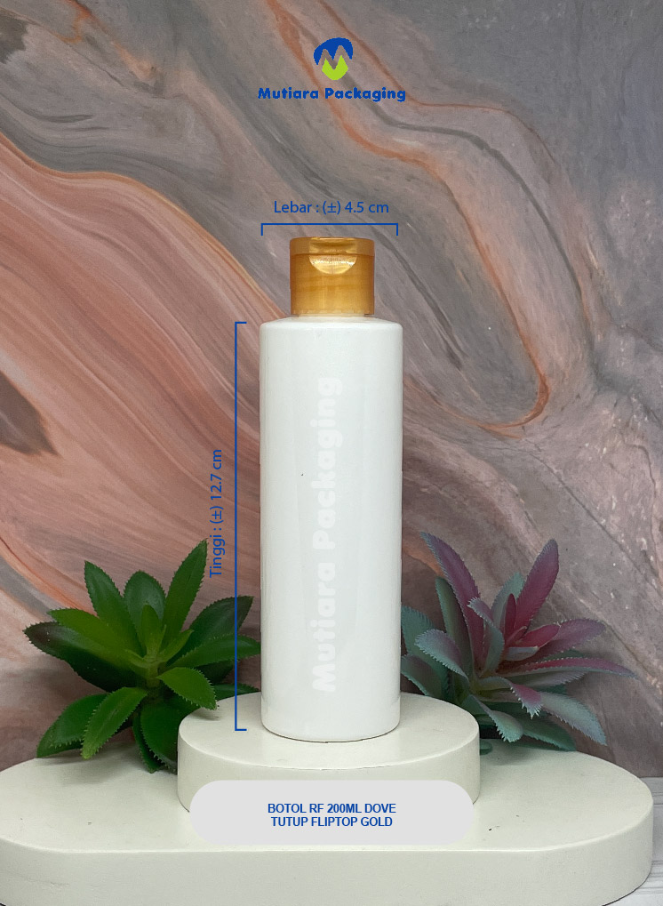 BOTOL RF 200ML  DOVE TUTUP FLIPTOP GOLD
