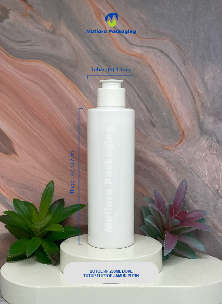 BOTOL RF 200ML  DOVE TUTUP FLIPTOP JAMUR PUTIH