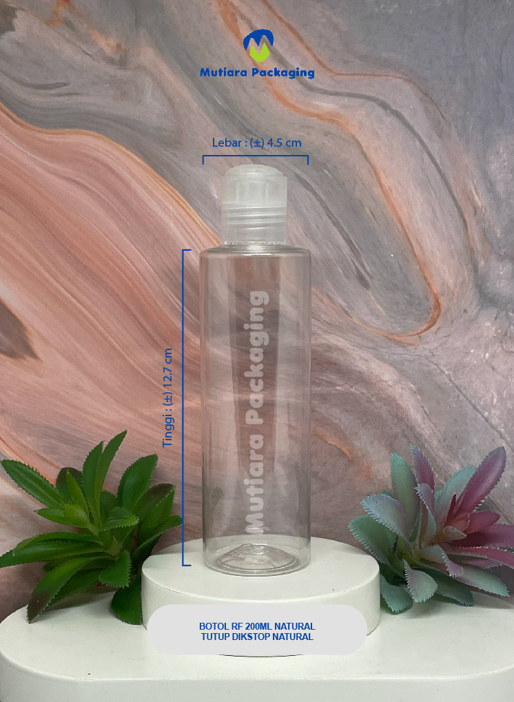 BOTOL RF 200ML NATURAL  TUTUP DISKTOP NATURAL
