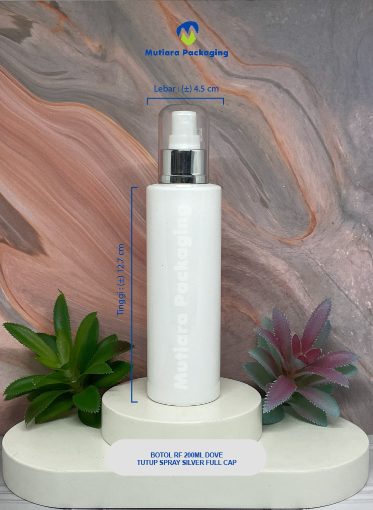 BOTOL RF 200ML  DOVE TUTUP SPRAY SILVER FULL CAP