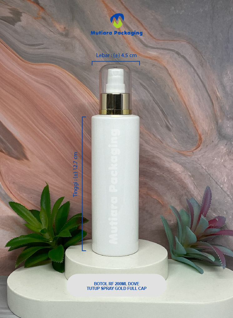 BOTOL RF 200ML  DOVE TUTUP SPRAY GOLD FULL CAP