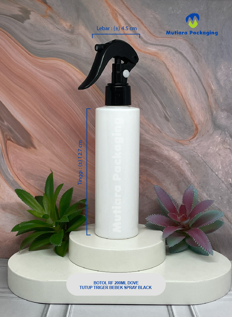 BOTOL RF 200ML  DOVE TUTUP TRIGER BEBEK SPRAY BLACK