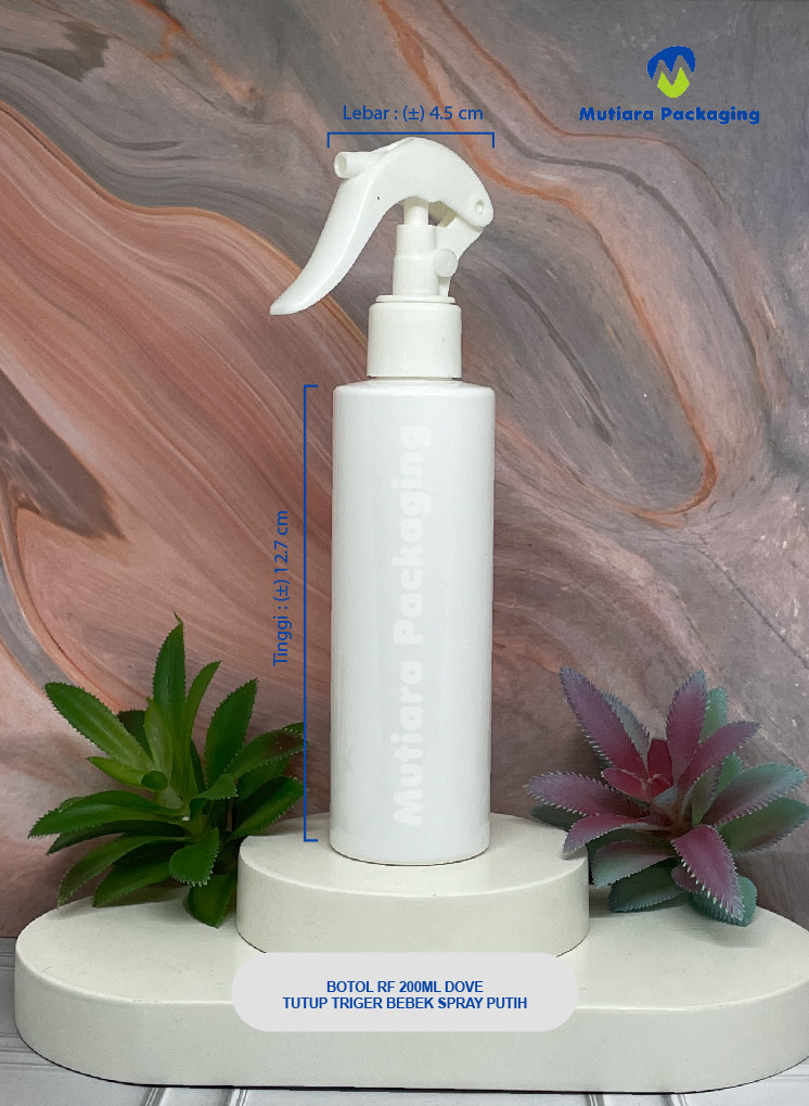 BOTOL RF 200ML  DOVE TUTUP TRIGER BEBEK SPRAY PUTIH